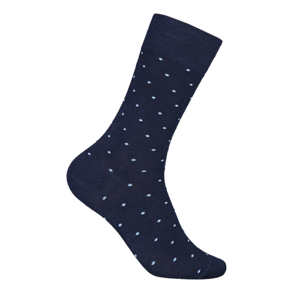 Socks, Navy Small Light Blue Dot 41-46