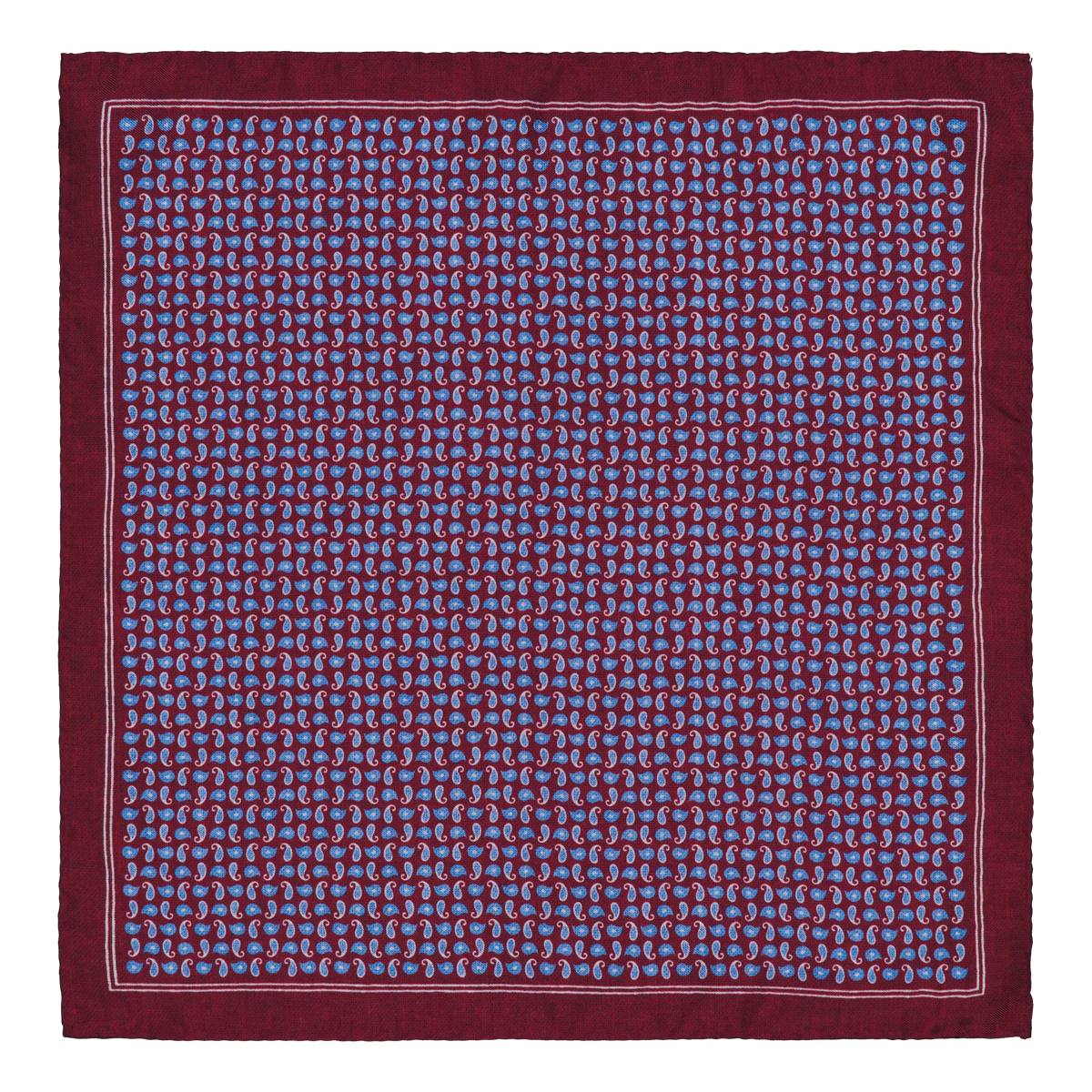 Avegno Burgundy Paisley Silk Pocket Square