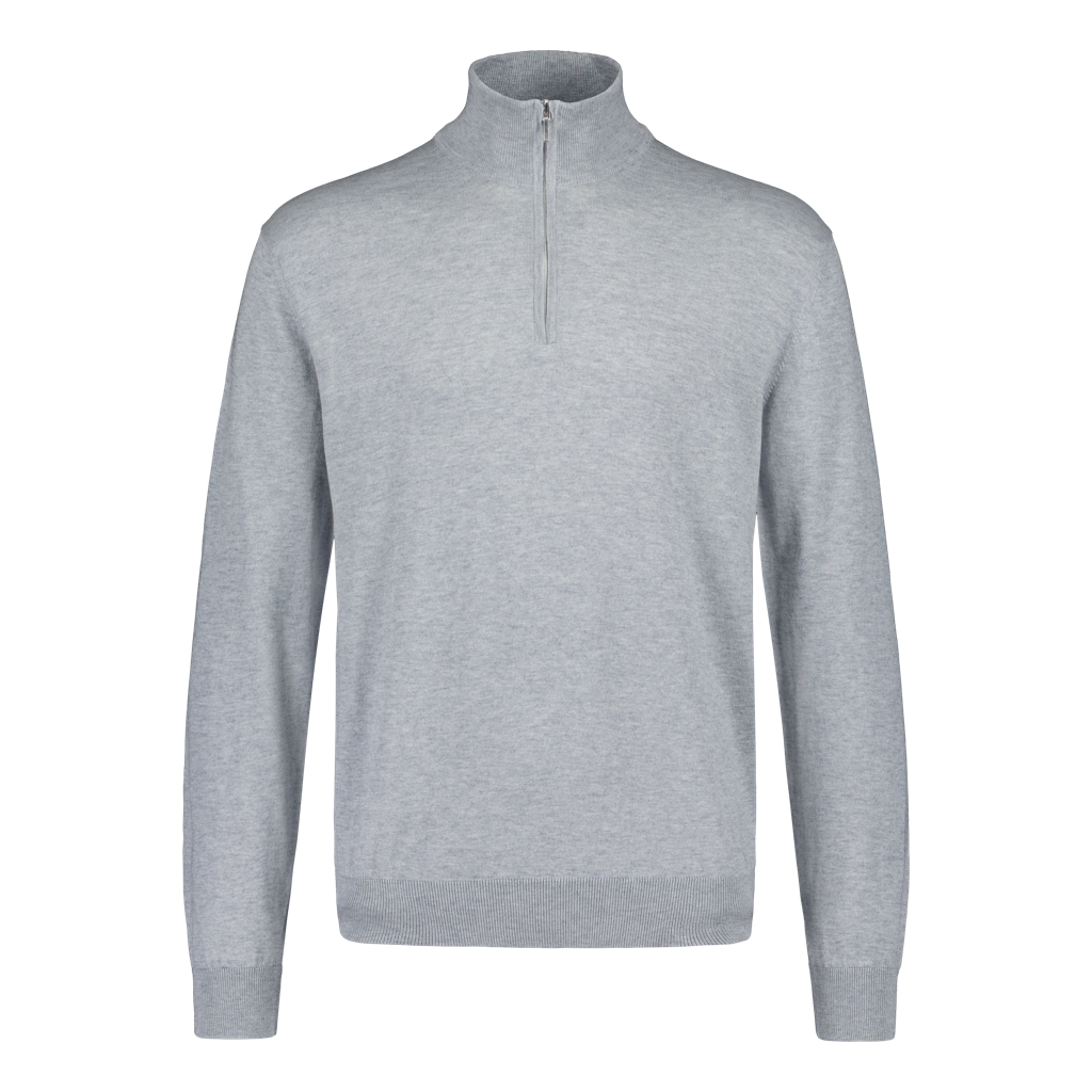 Quarter Zip "Cotton-Cashmere" Grey