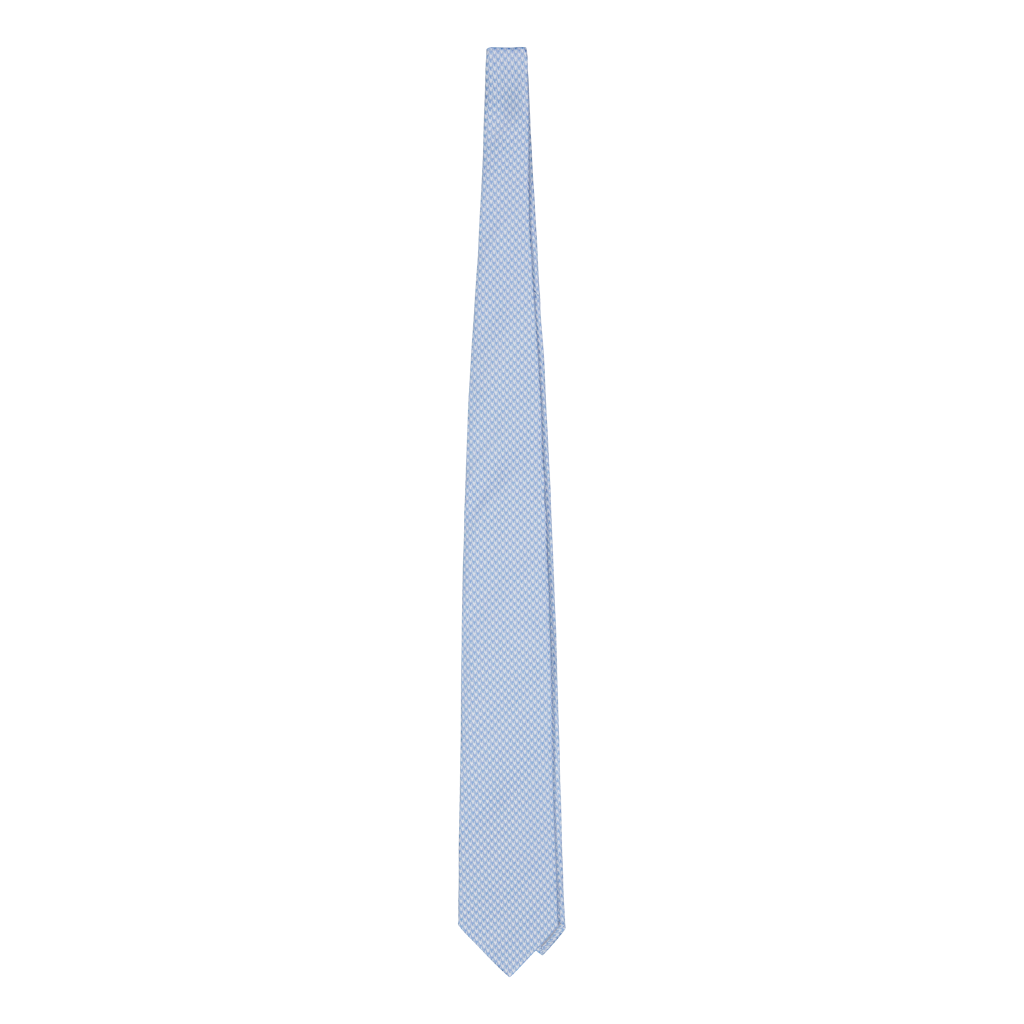 Carloforte Blue Houndstooth Silk Tie