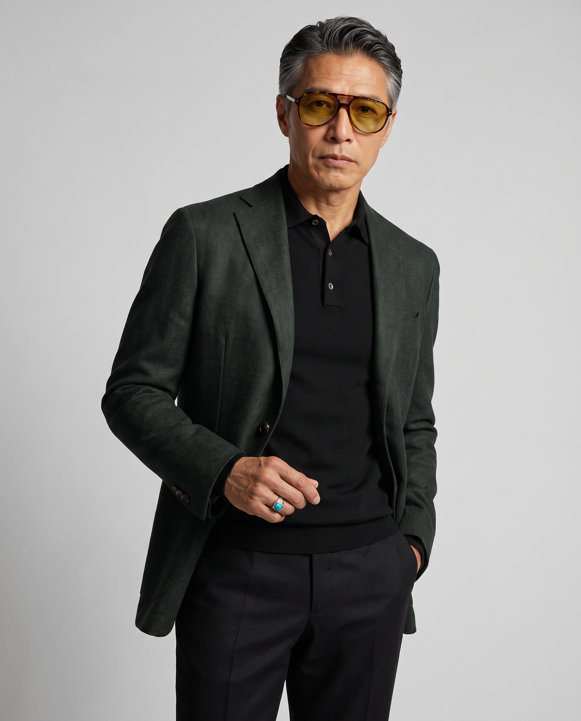 Cento Green Herringbone Jacket