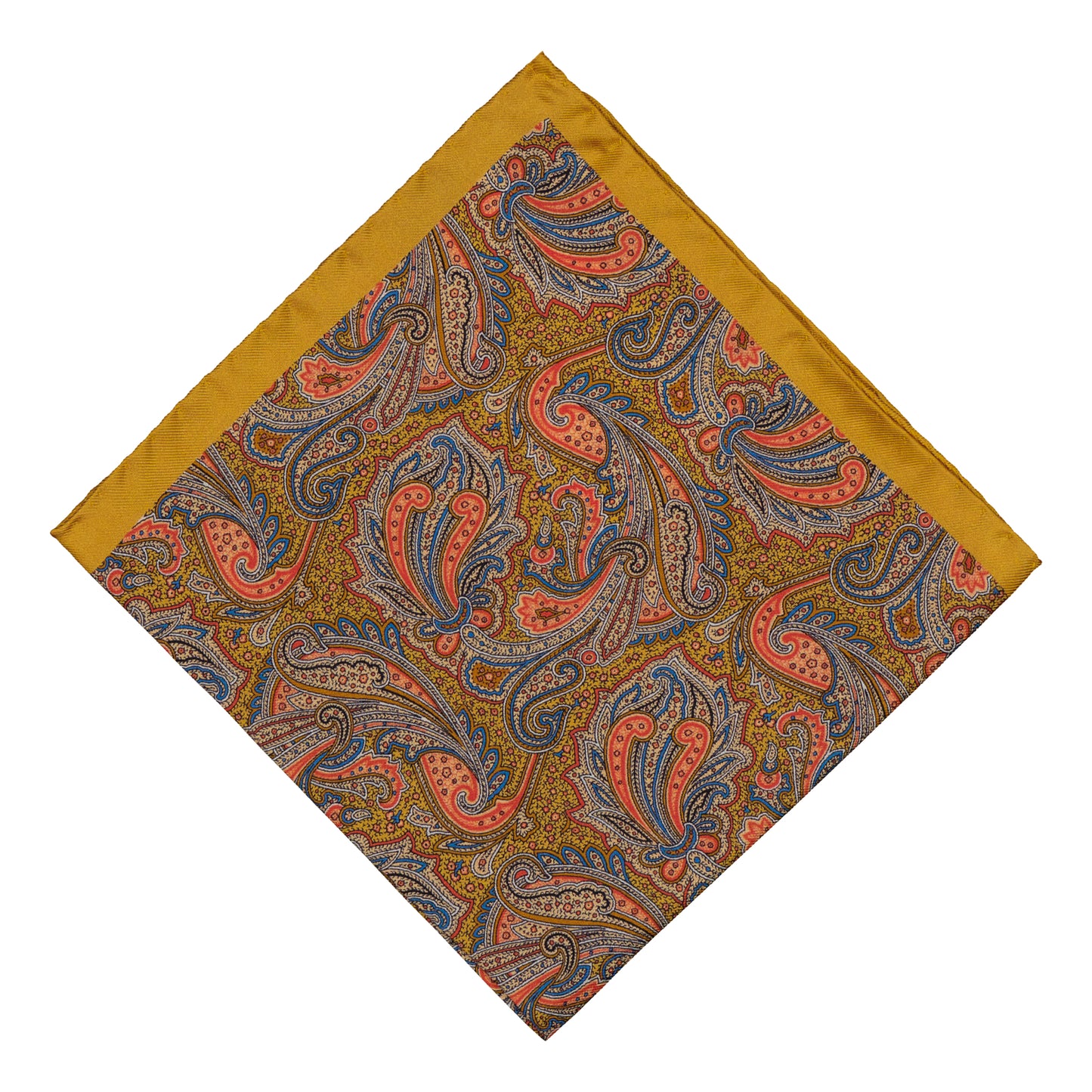 Galtelli Blue Floral Silk Pocket Square
