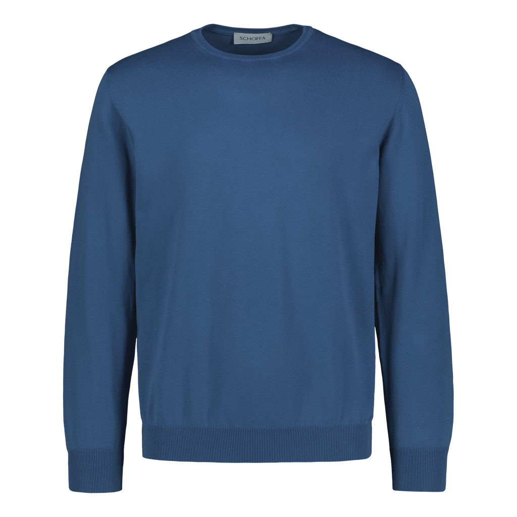 Crewneck Fine Gauge Cotton Blue