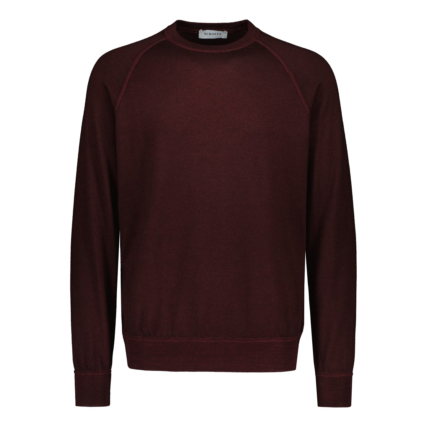 Crewneck Virgin Wool "Tinto In Capo" Burgundy