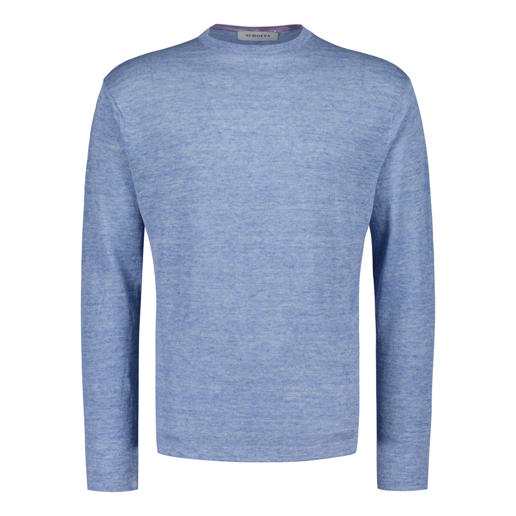 Crewneck Luxury Linen Blue