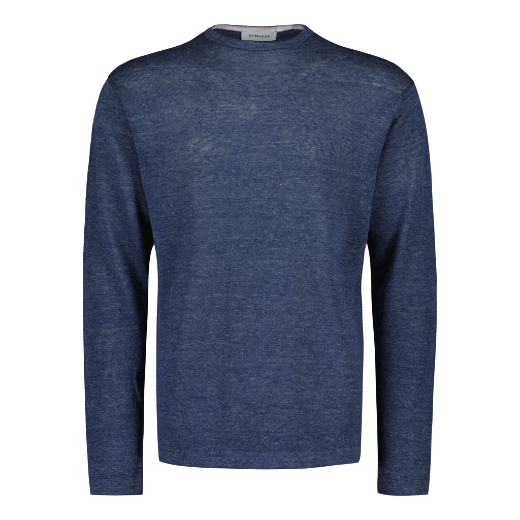 Crewneck Luxury Linen Navy