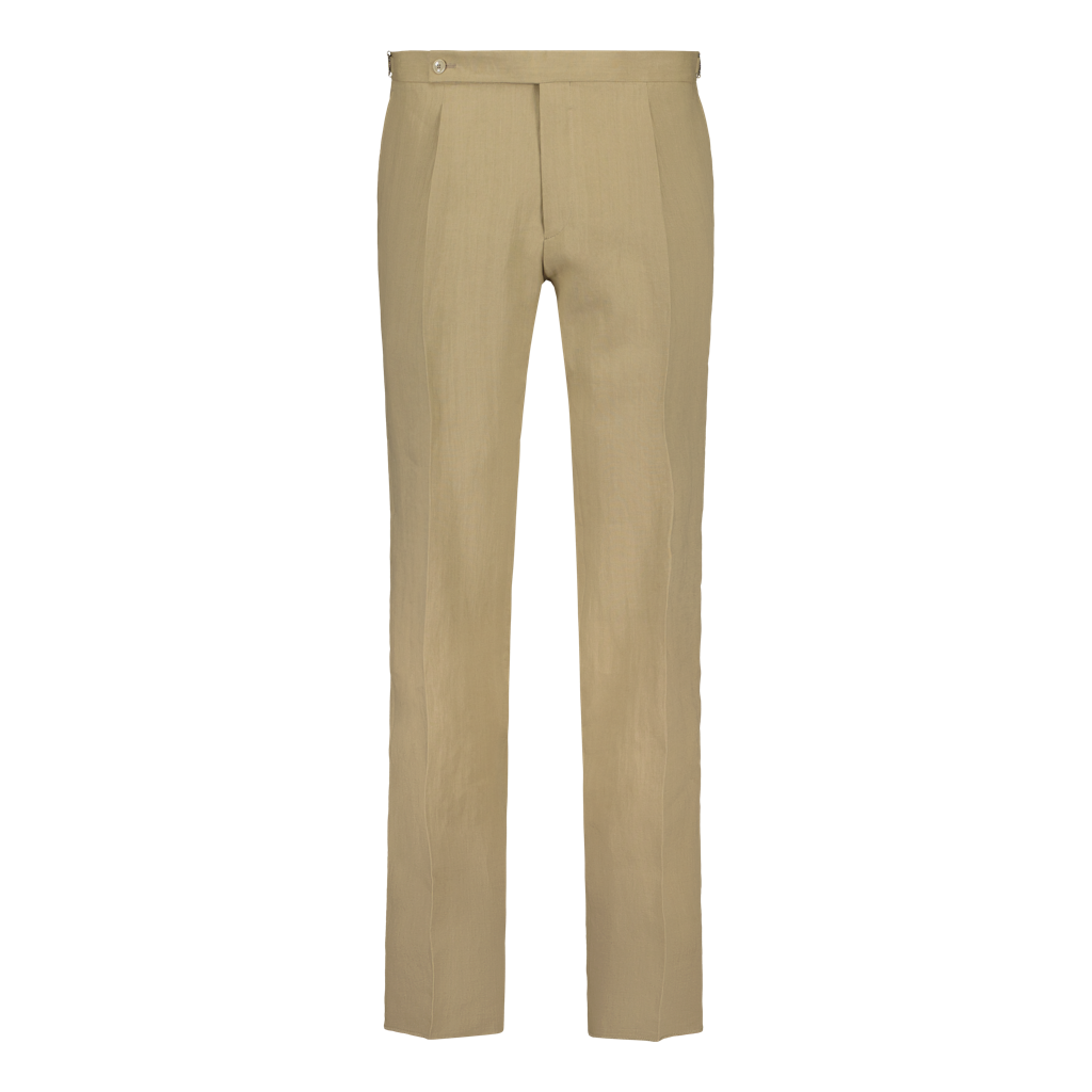 Trousers Side Adjuster Khaki Luxury Linen