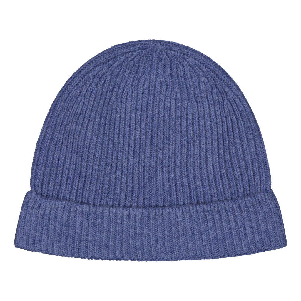 Knit Cap Ribbed Blue