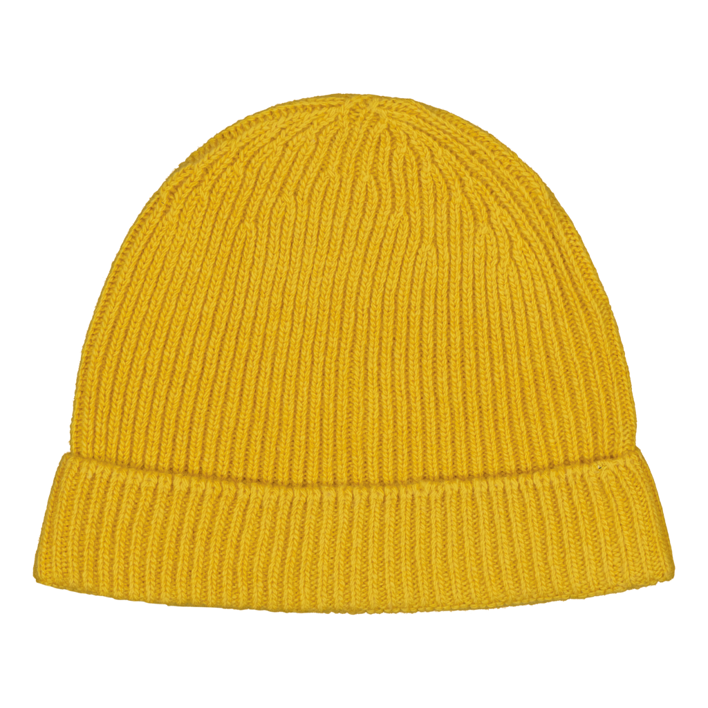Knit Cap Ribbed Yellow