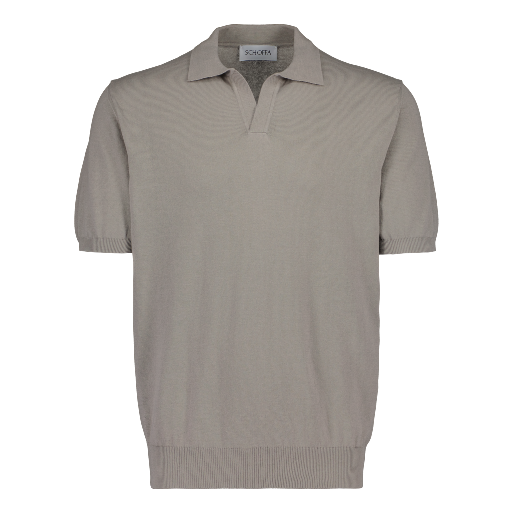 Knitted Polo Capri Collar Grey