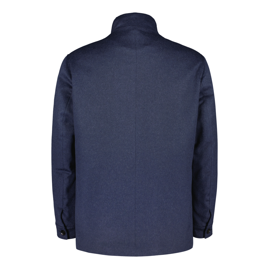 St Moritz Navy Luxury Fur Collar Jacket