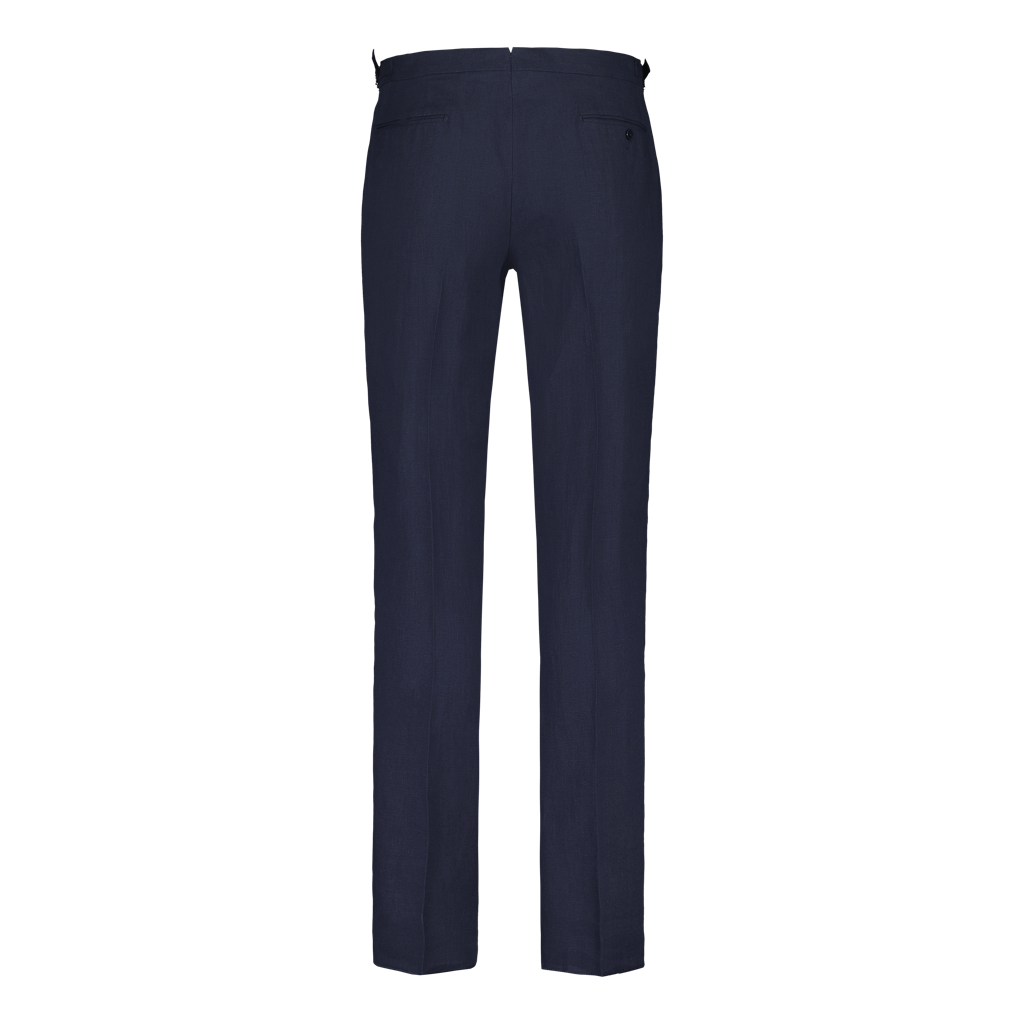 Trousers Side Adjuster Dark Blue Luxury Linen