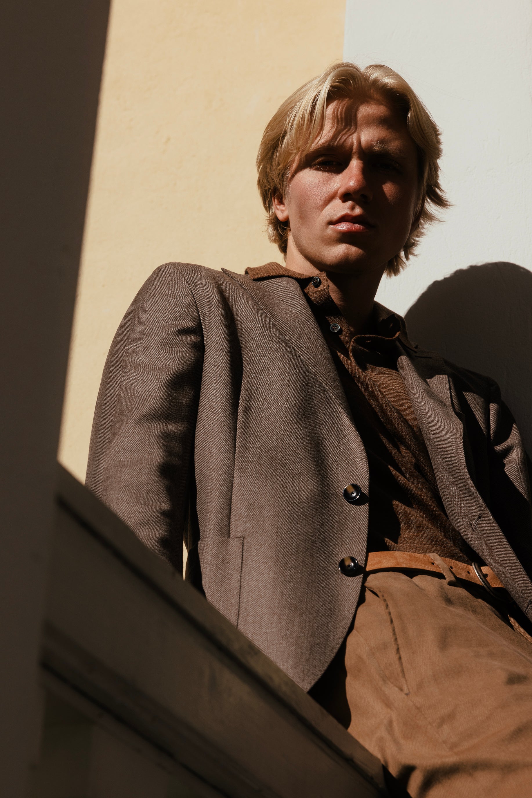 Zingonia Light Brown Herringbone Jacket