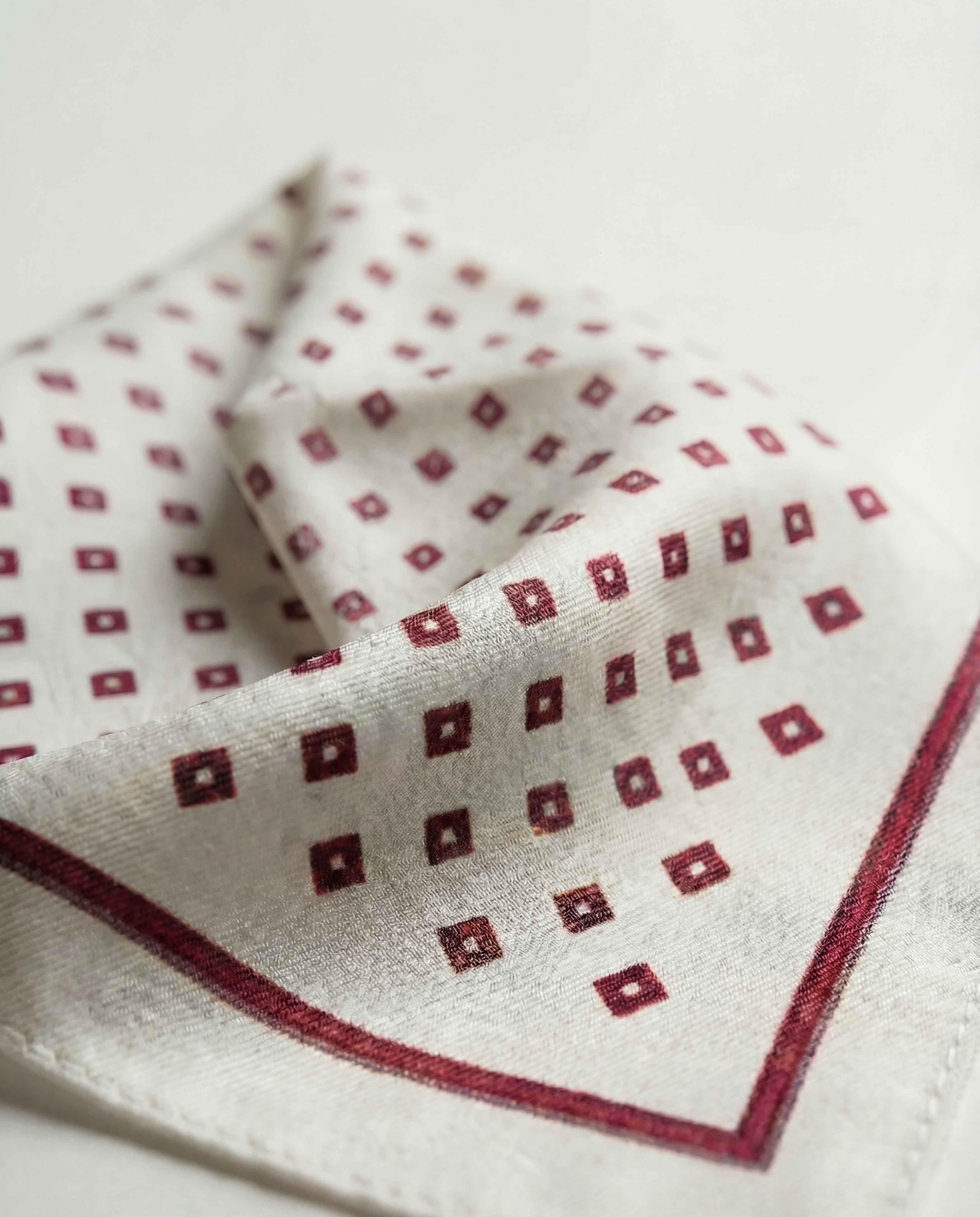 Ortona Burgundy Silk Pocket Square