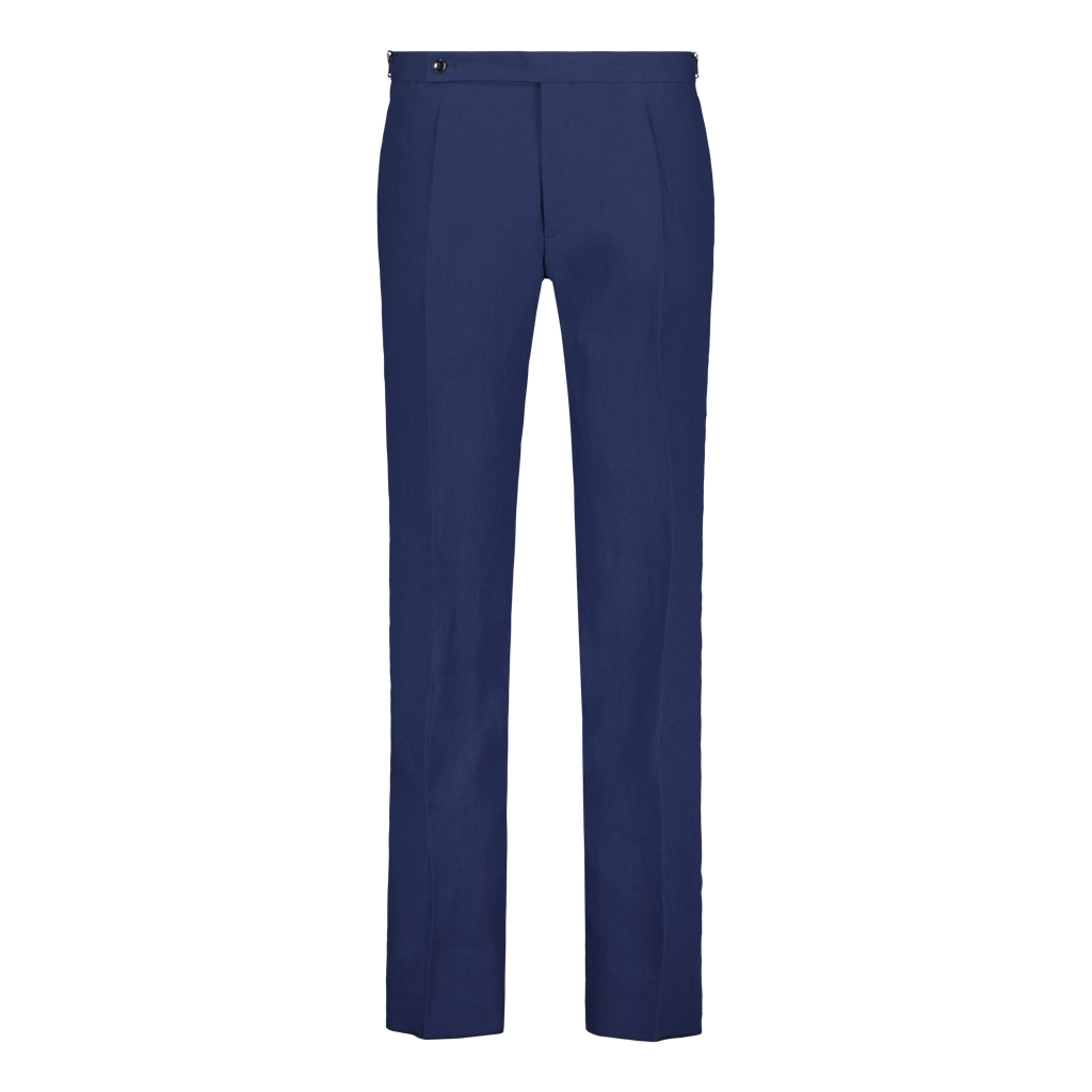 Trousers Side Adjuster Royal Blue Luxury Linen