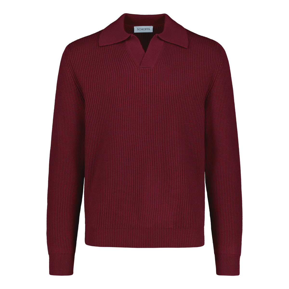 Polo Chunky Ribbed Merino Burgundy