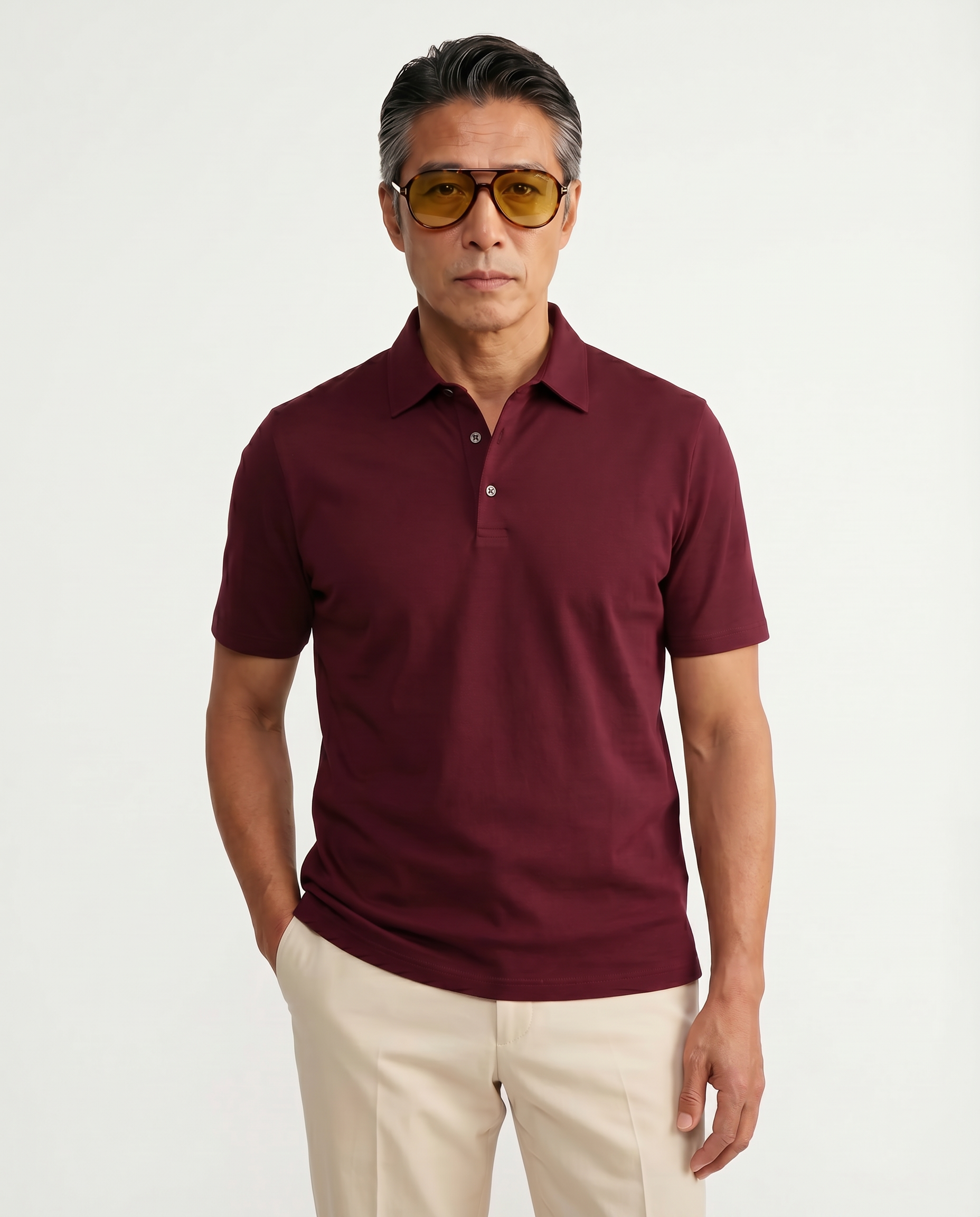 Polo Fine Cotton Burgundy
