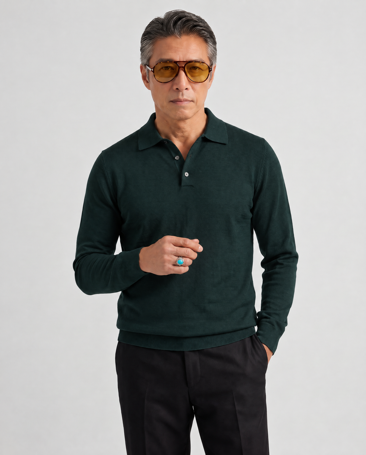 Polo Superfine Merino Green