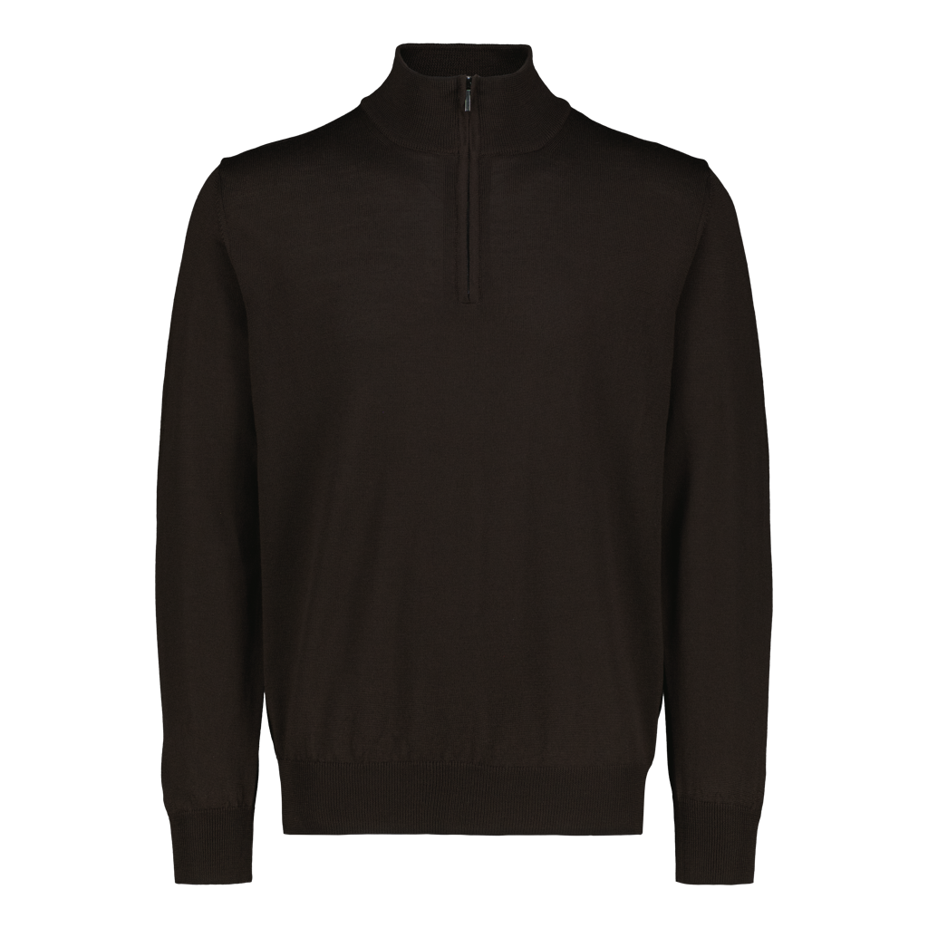 Quarter Zip Superfine Merino Brown