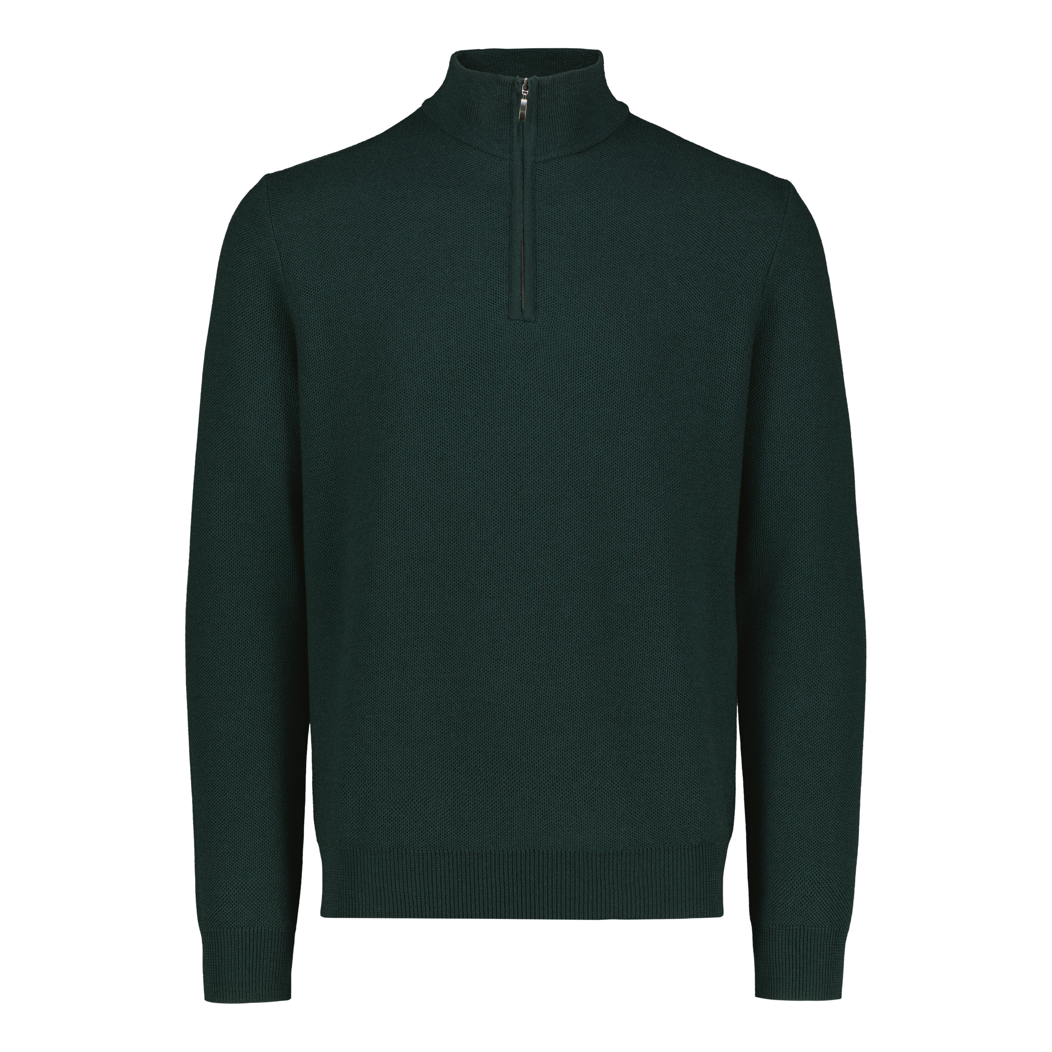 Quarter Zip Textured Merino Green