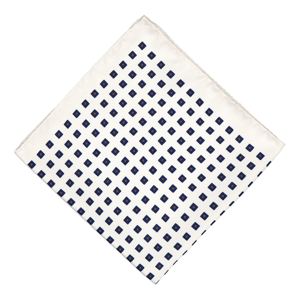 Ravarino Navy Silk Pocket Square