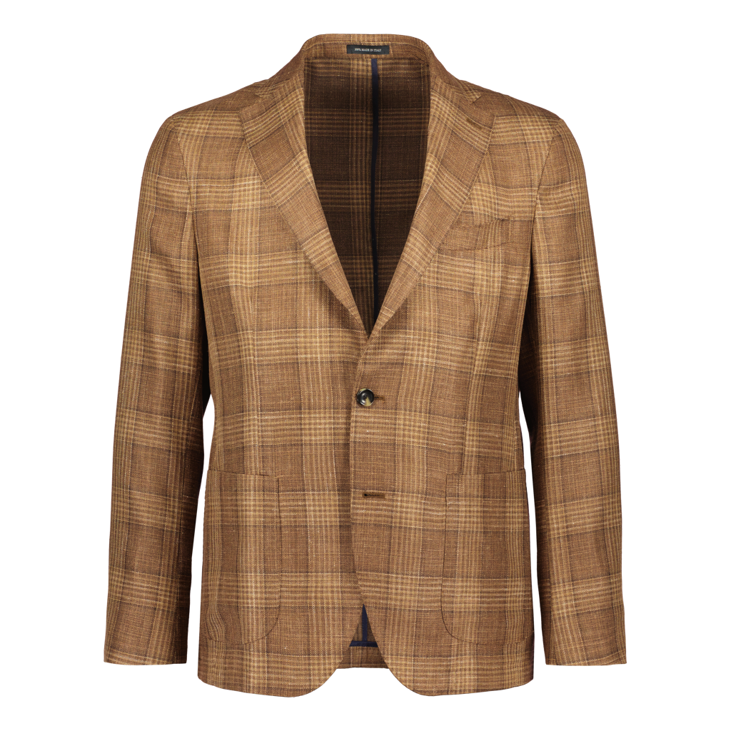 Sologno Camel "Loro Piana" Check Jacket