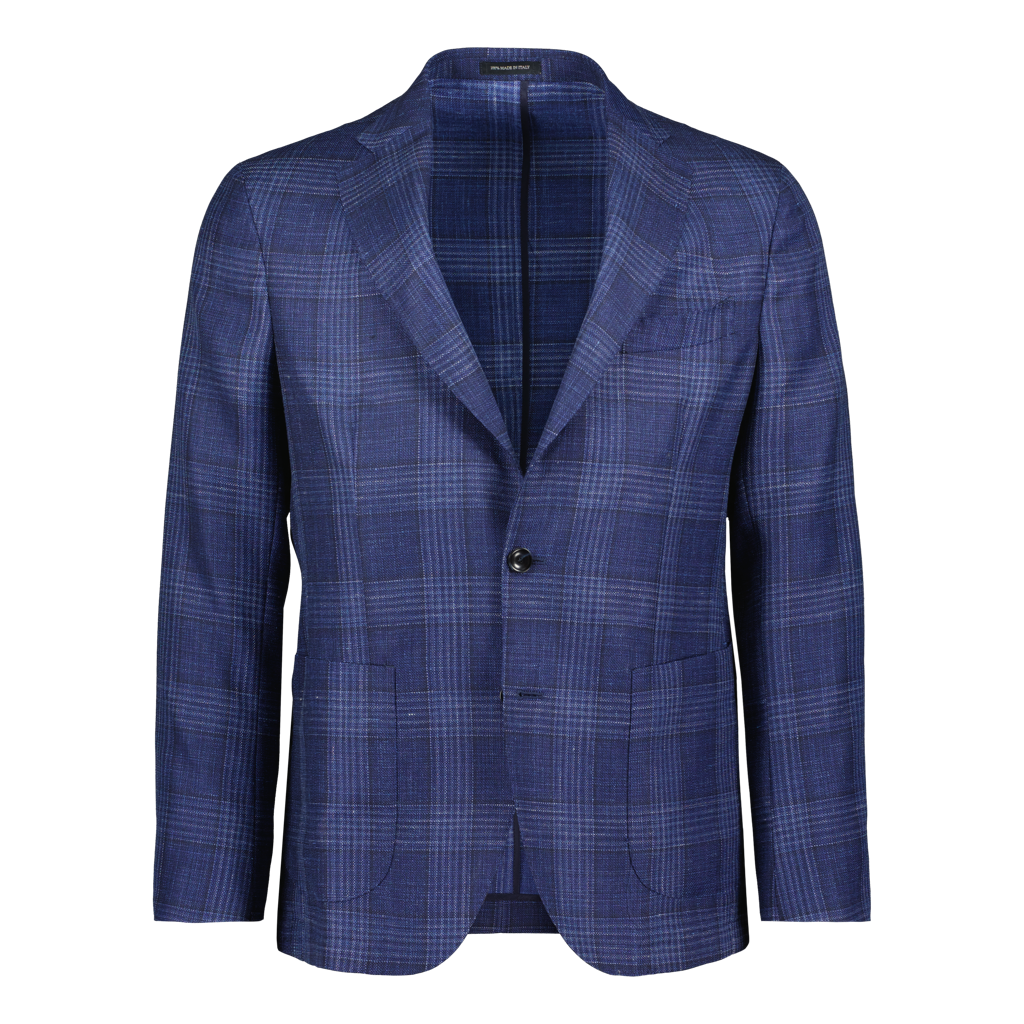 Sologno Navy "Loro Piana" Check Jacket