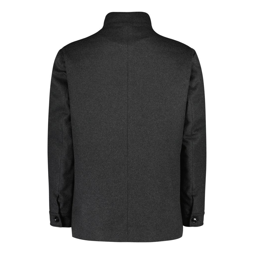 St Moritz Dark Grey Luxury Fur Collar Jacket