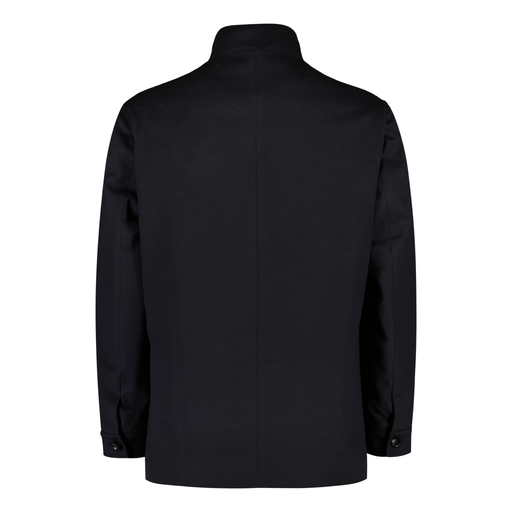 St Moritz Dark Navy Luxury Fur Collar Jacket