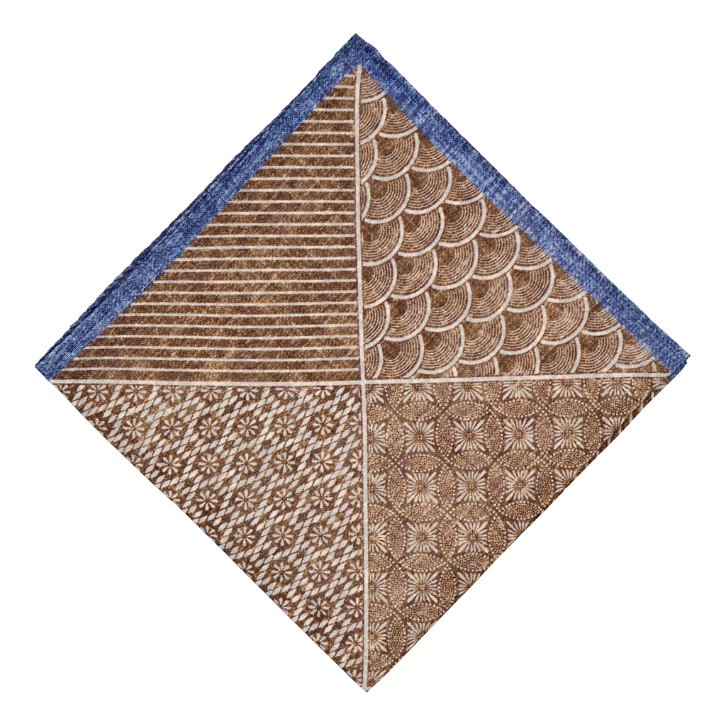 Superiore Brown Linen Pocket Square