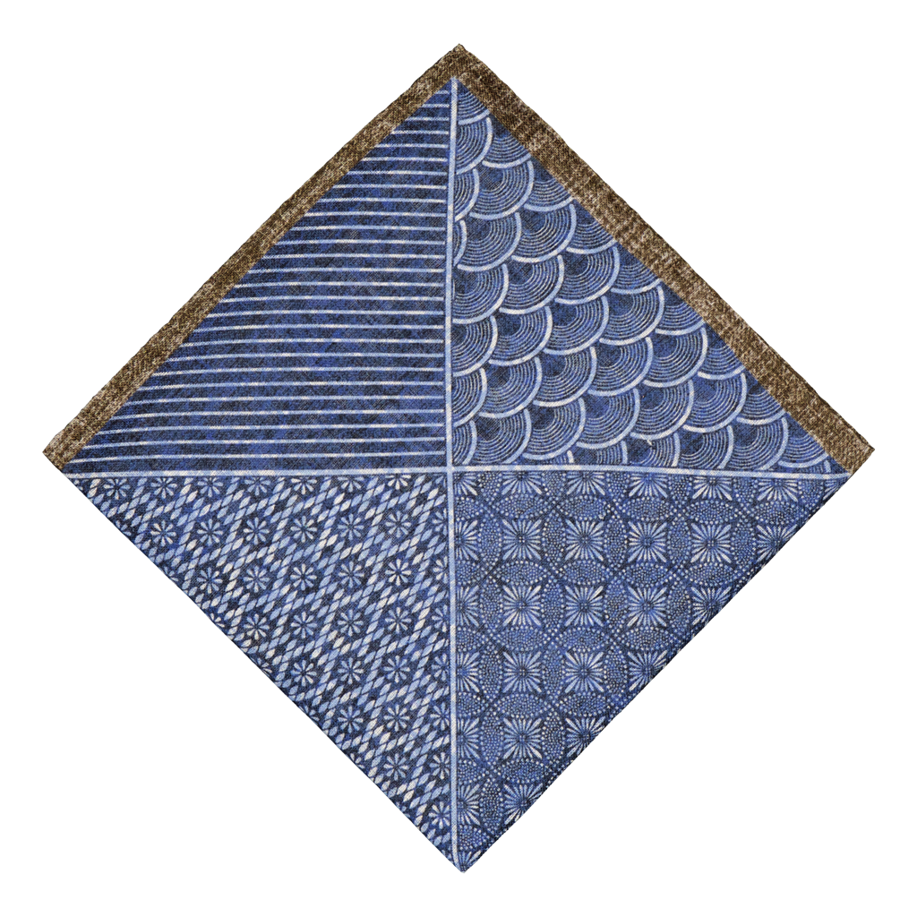 Superiore Navy Linen Pocket Square
