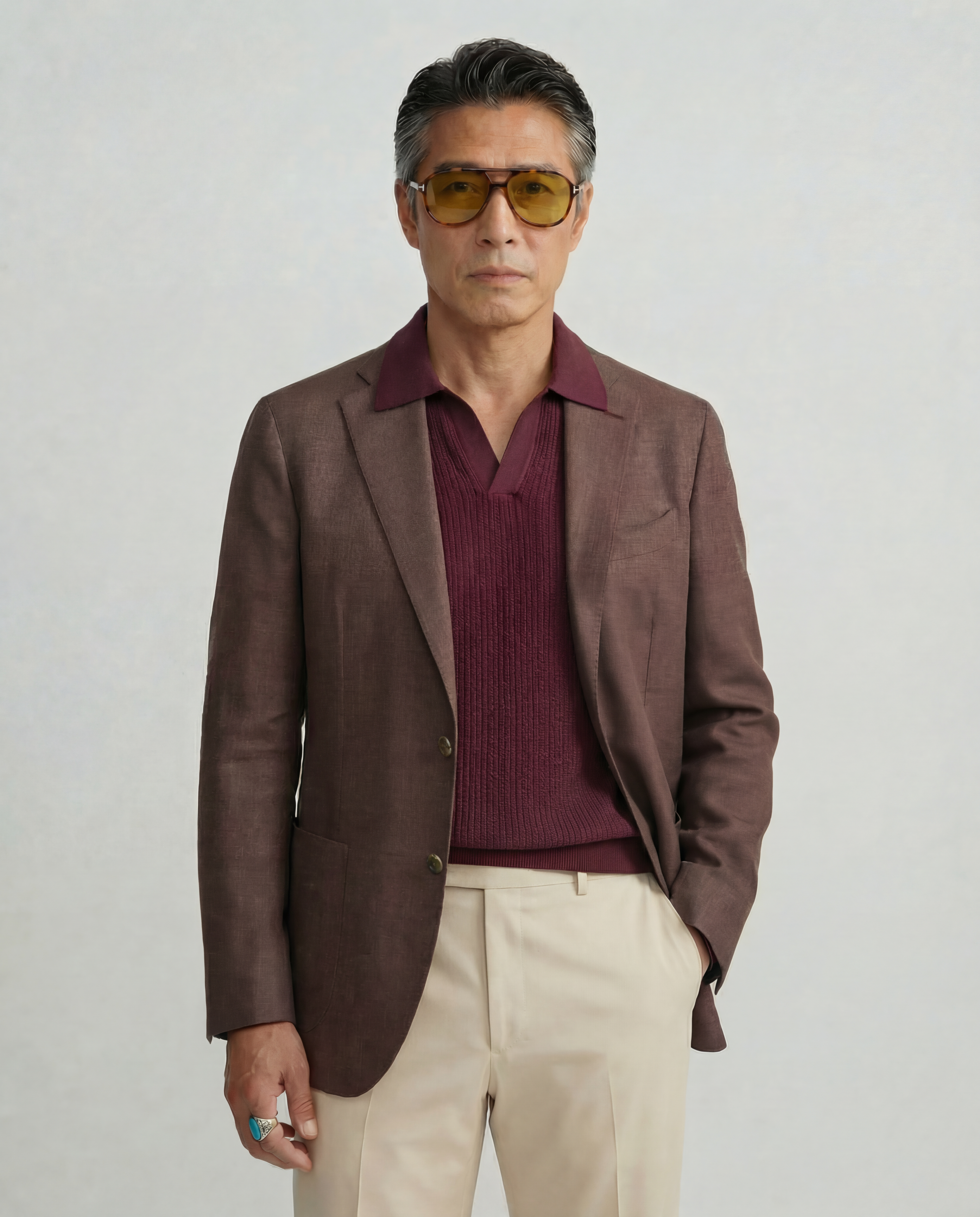 Treglio Burgundy "Reda" Jacket