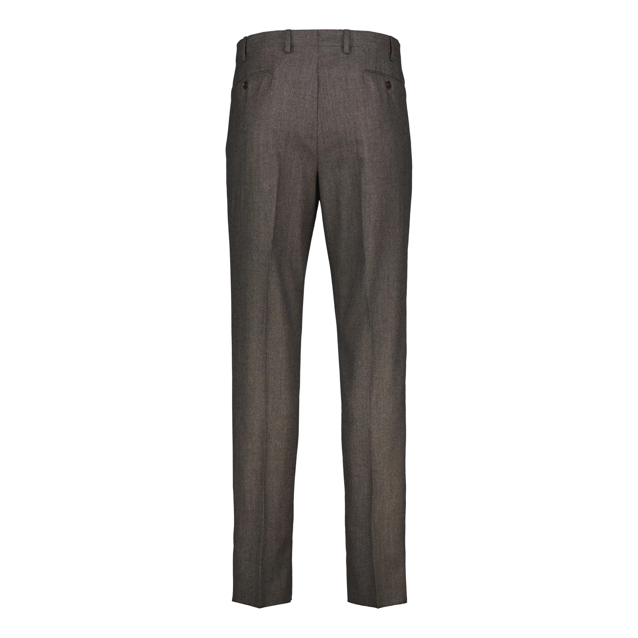 Trousers Fine Flannel Brown Houndstooth