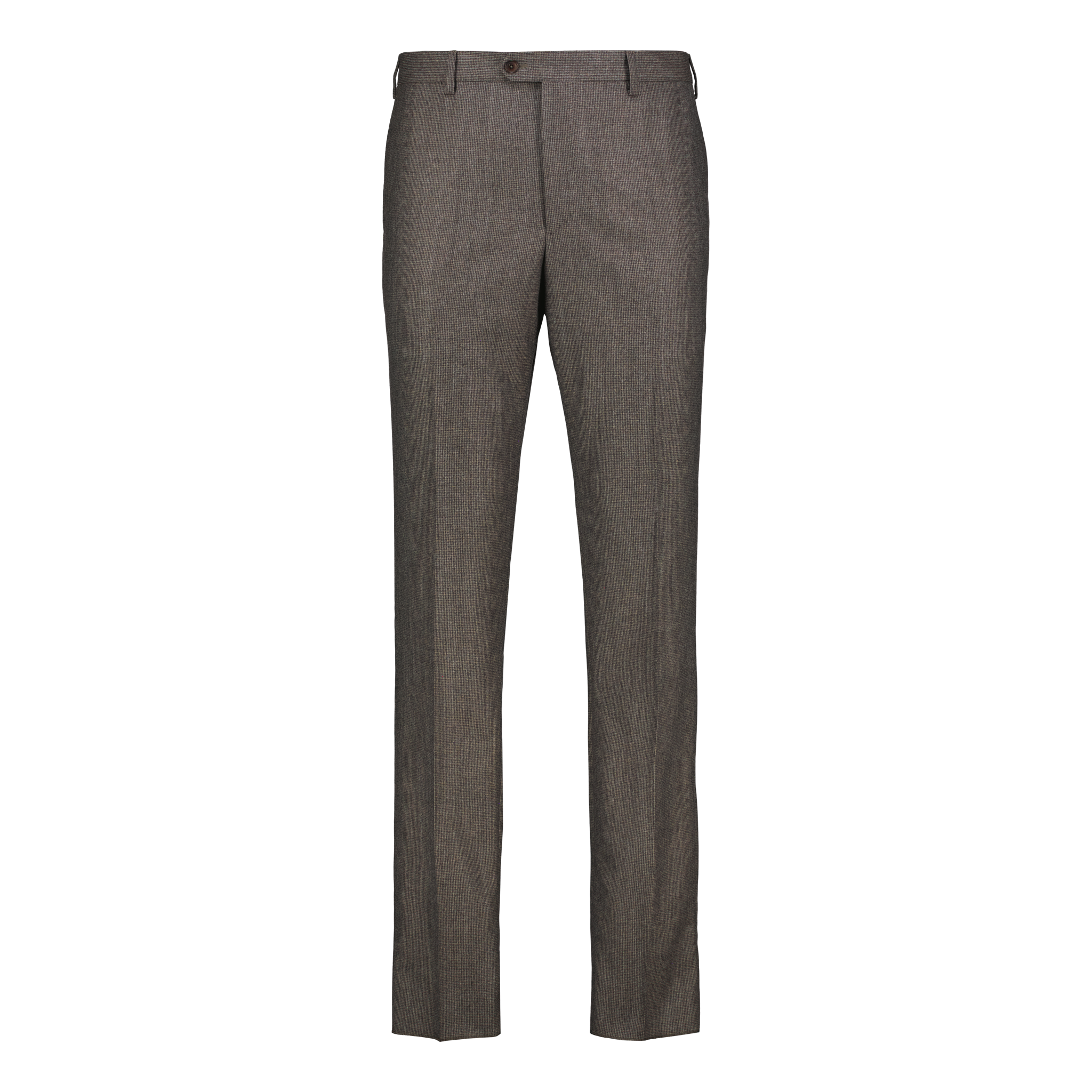 Trousers Fine Flannel Brown Houndstooth