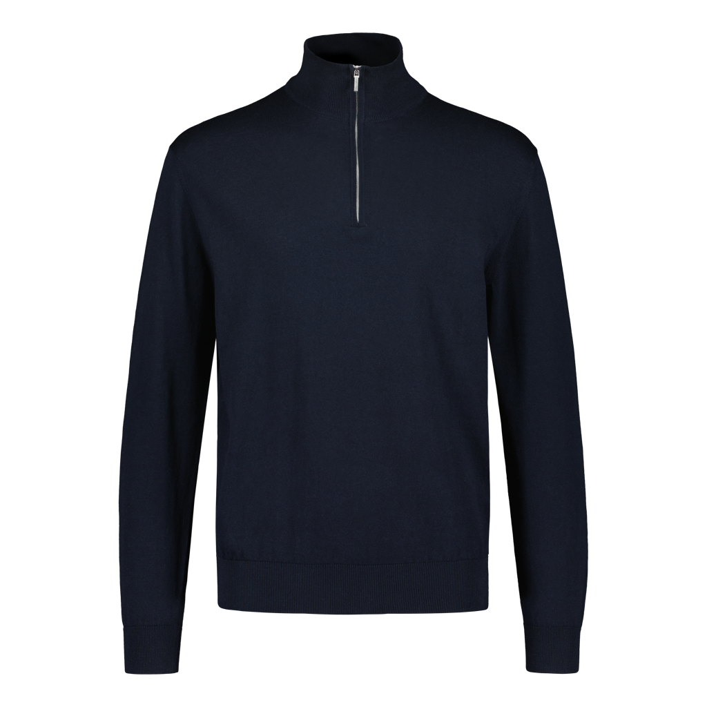 Quarter Zip "Cotton-Cashmere" Navy