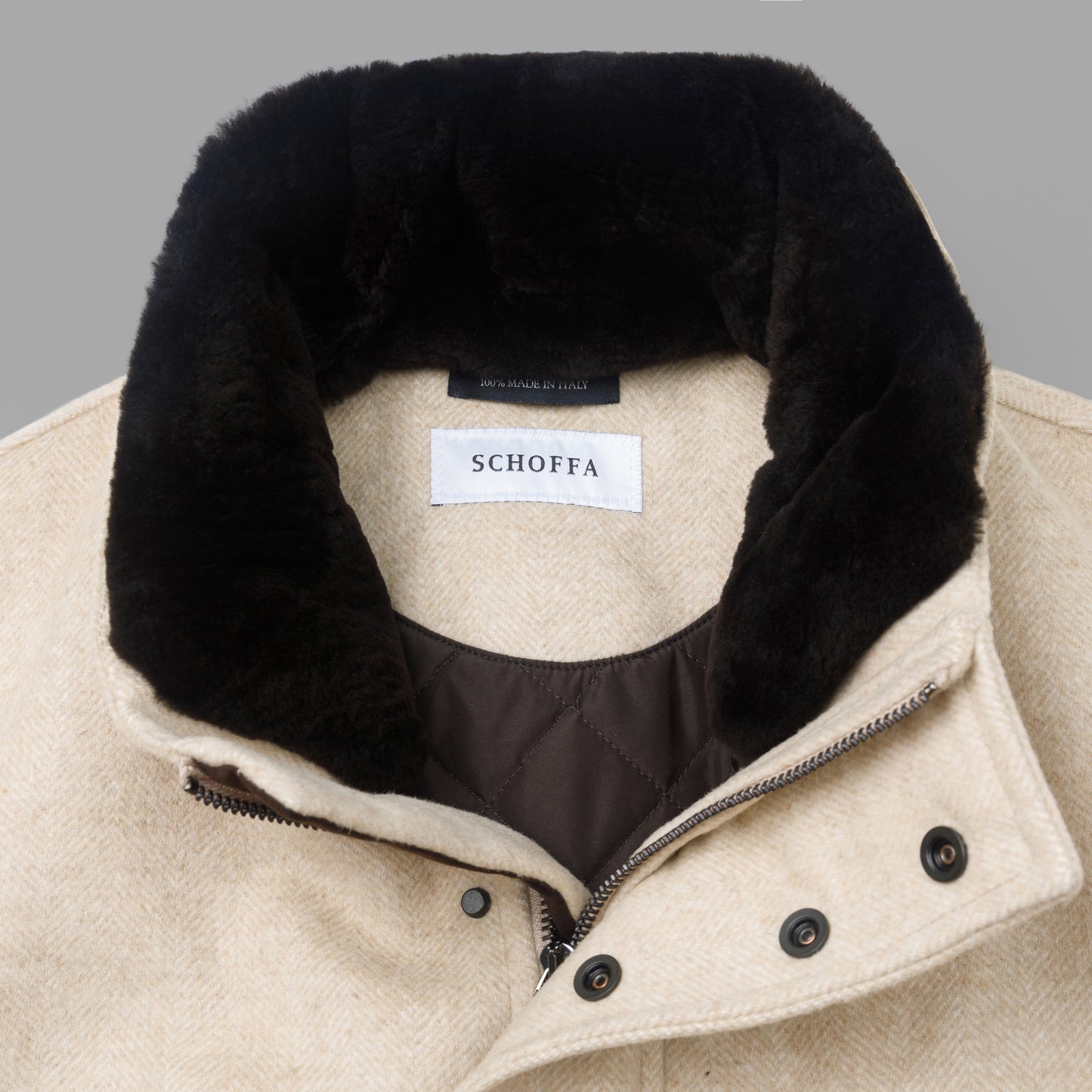 Zermatt Sand Luxury Fur Collar Jacket