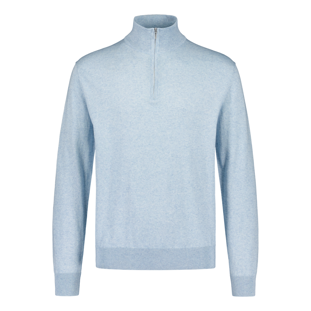 Quarter Zip "Cotton-Cashmere" Blue