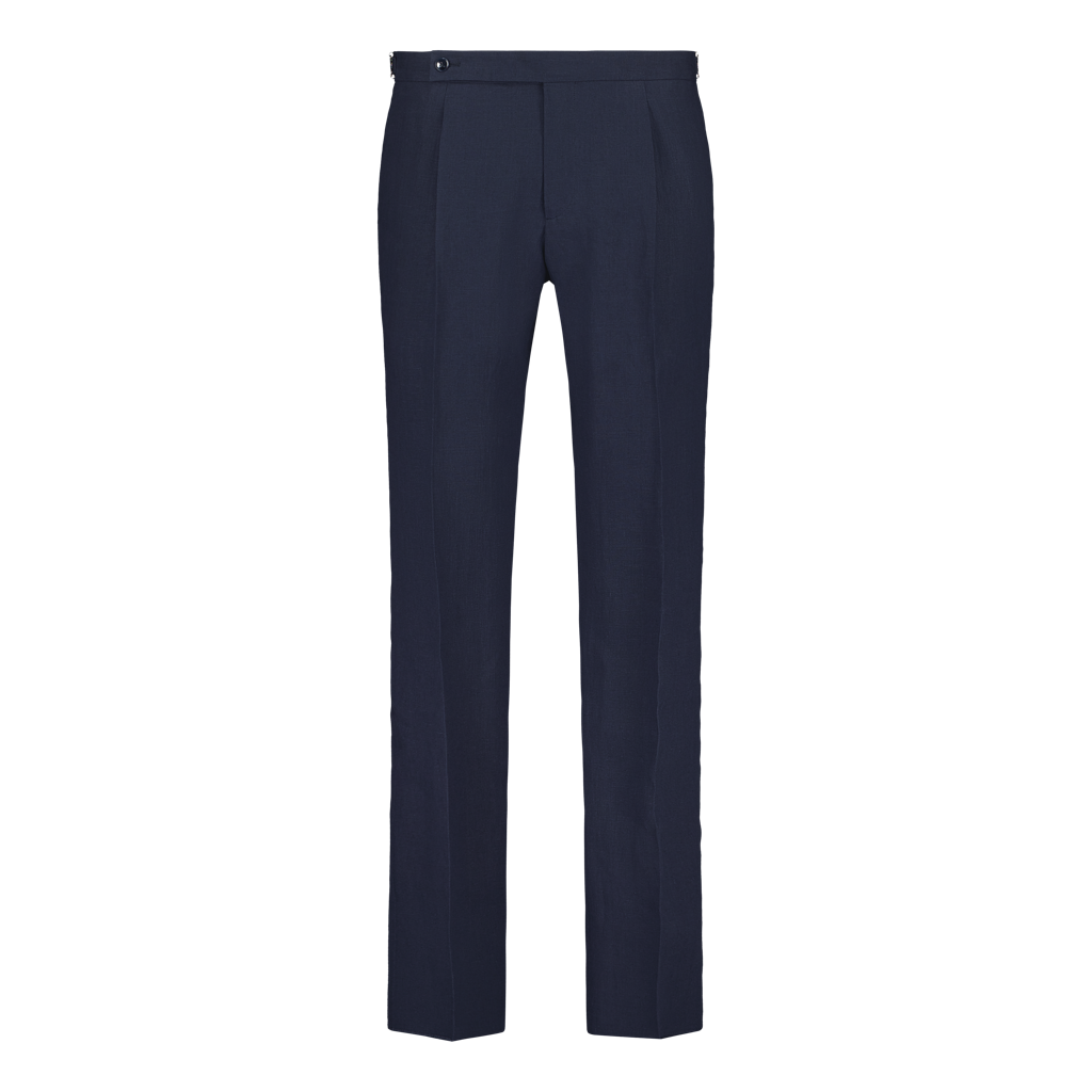 Trousers Side Adjuster Dark Blue Luxury Linen
