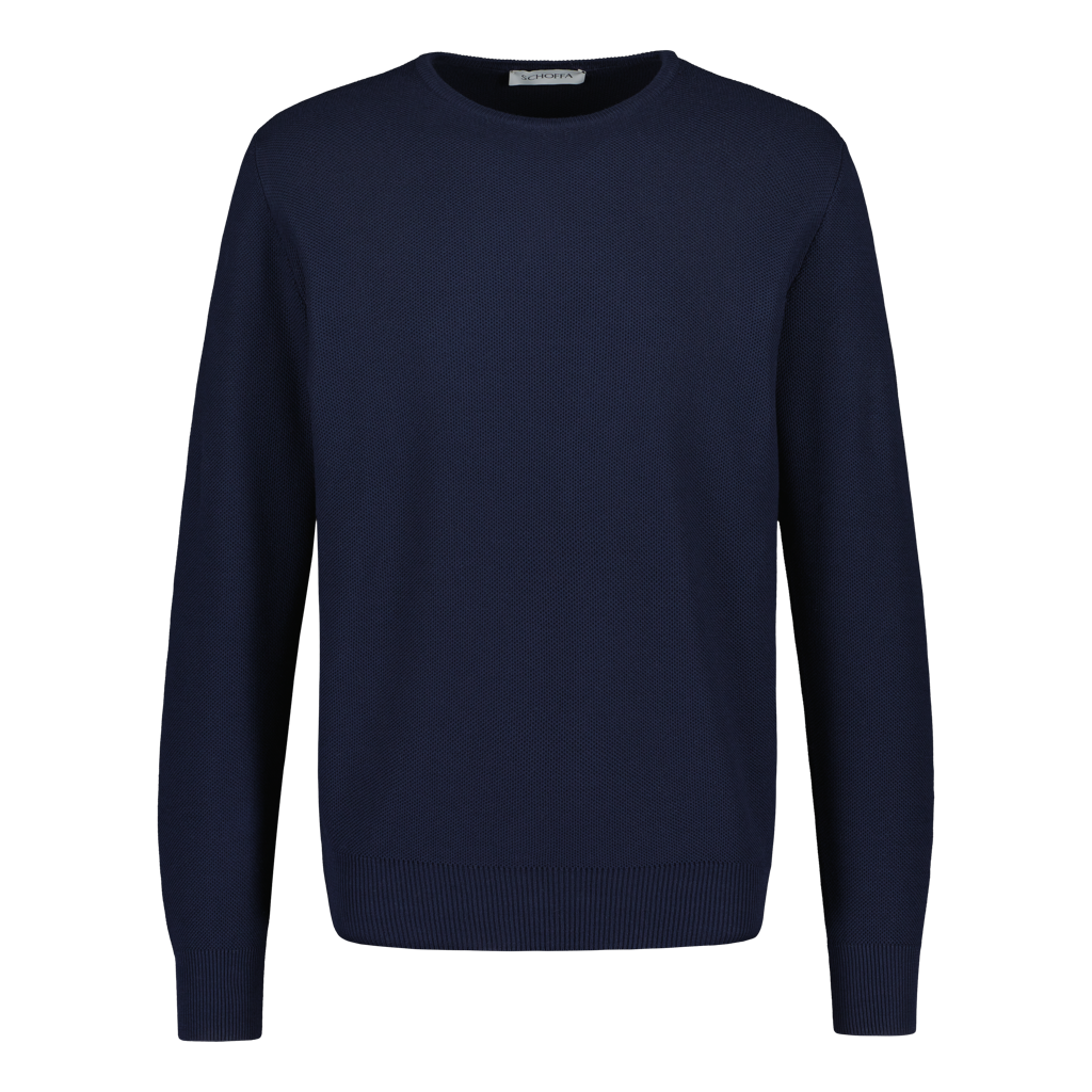 Crewneck "Honeycomb" Cotton Navy