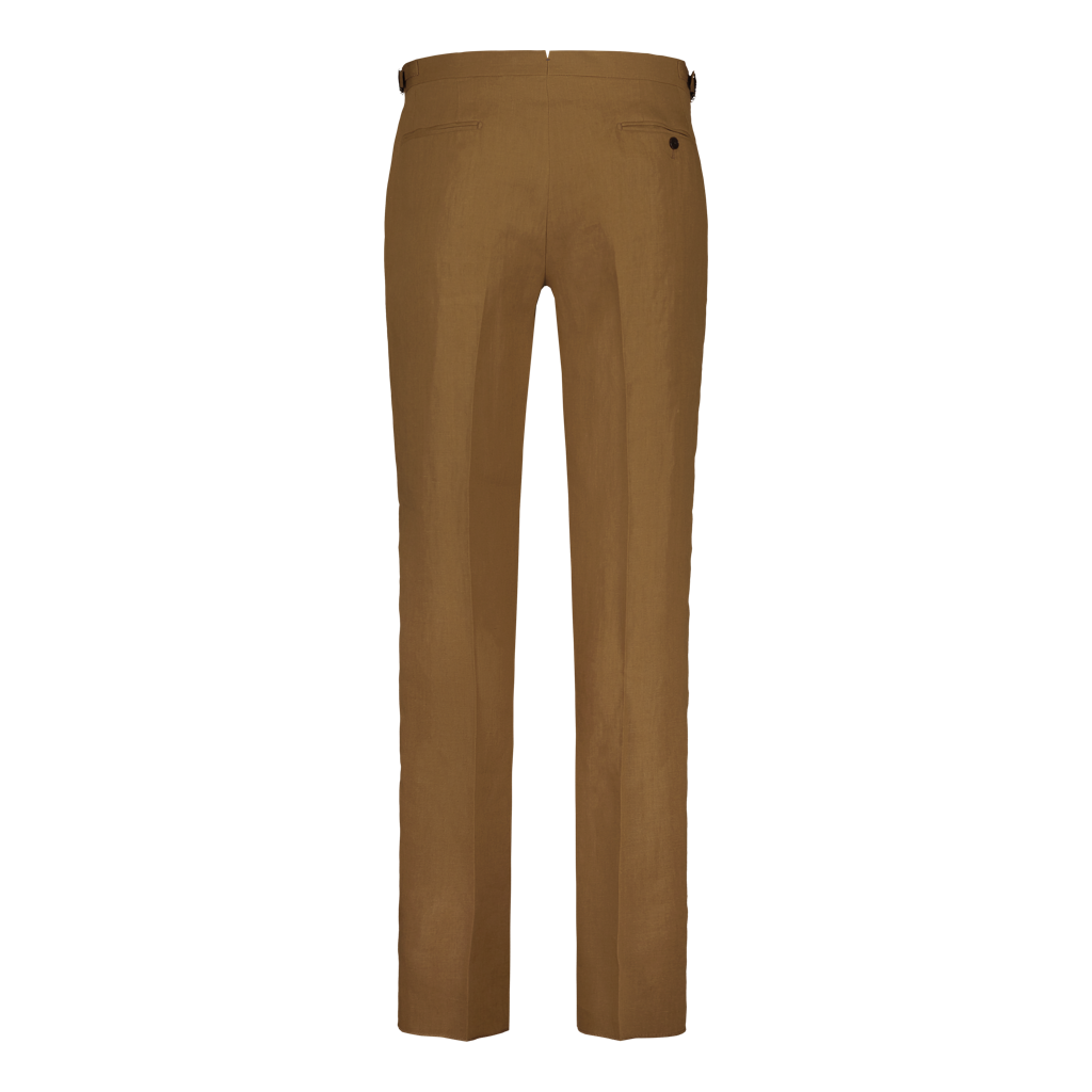 Trousers Side Adjuster Camel Luxury Linen