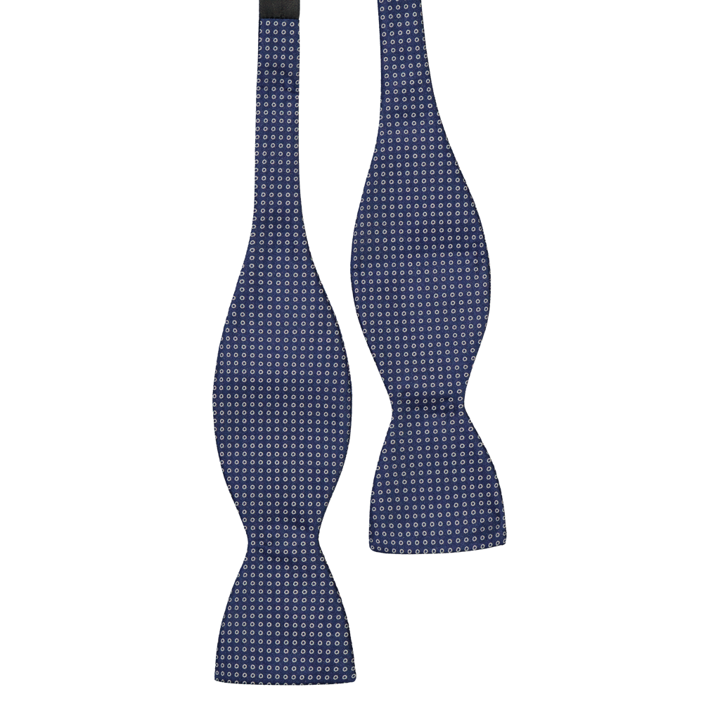 Tiggiano Navy Dot Silk Selftie Bowtie