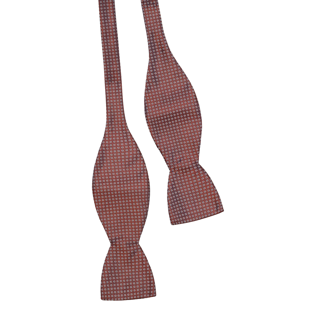 Tiggiano Burgundy Dot Silk Selftie Bowtie