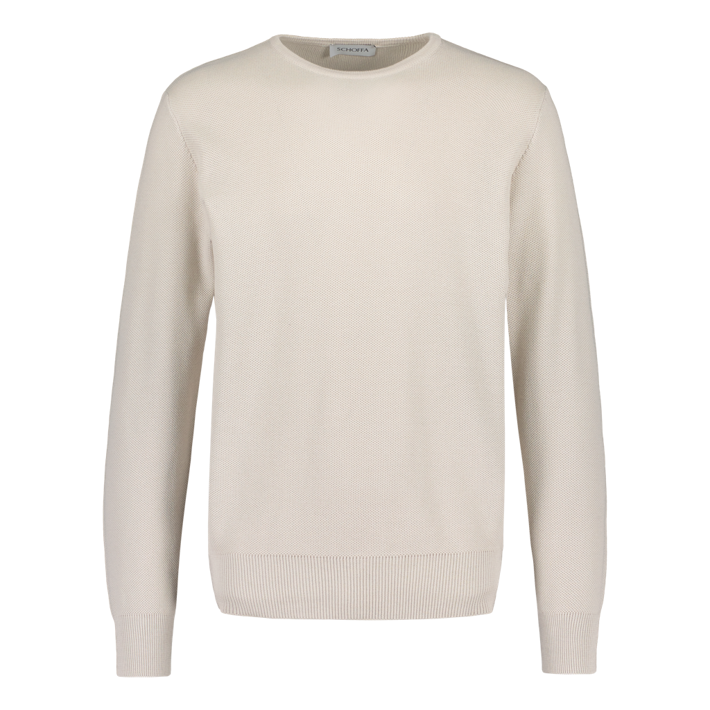 Crewneck "Honeycomb" Cotton Sand