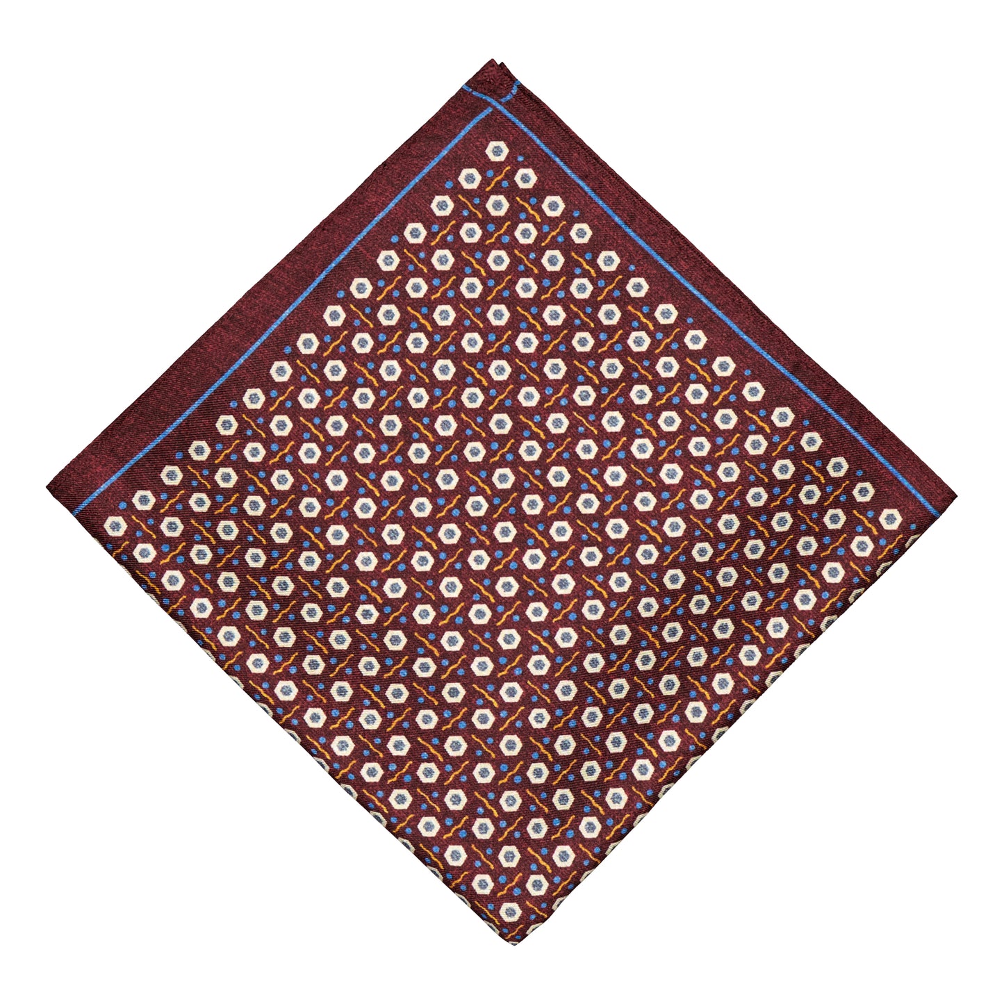 Canelli Burgundy Silk Motif Pocket Square