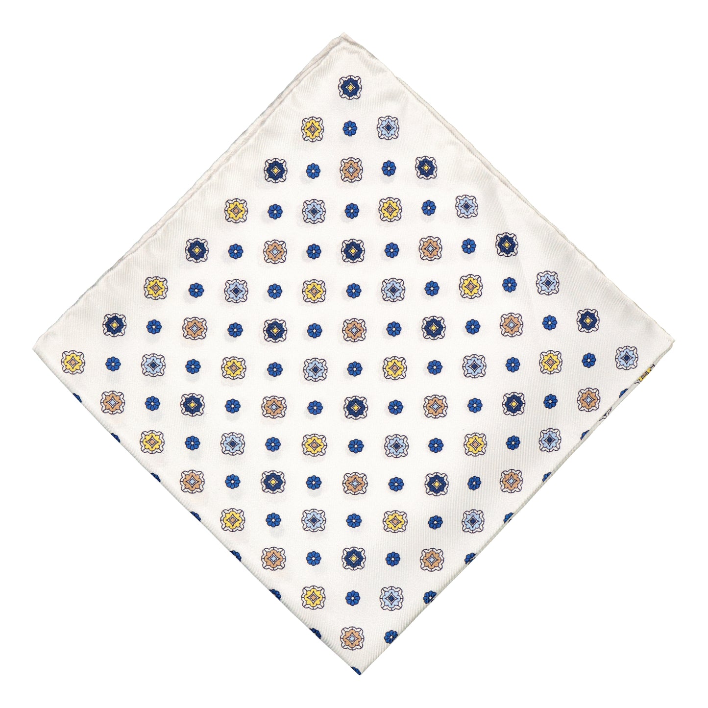 Cantalupo White Silk Pocket Square