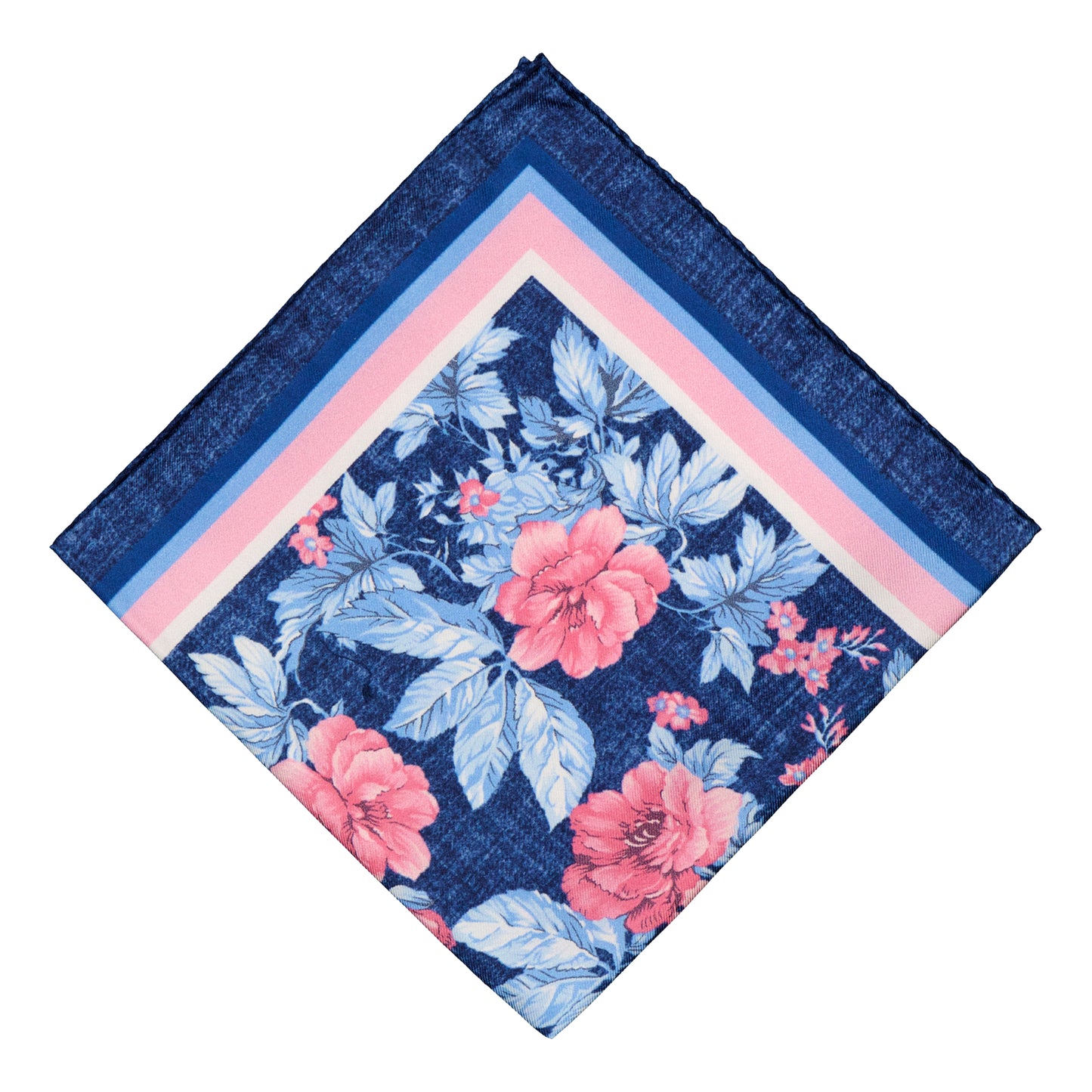 Cantarena Navy Silk Pocket Square