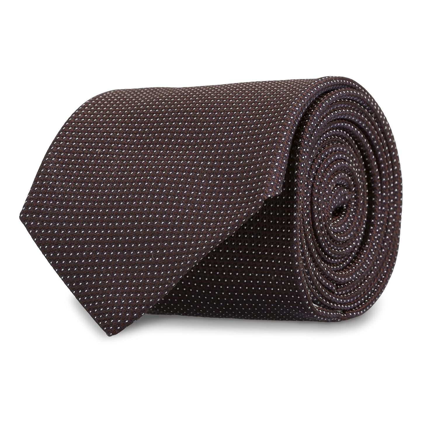 Caraglio Brown Pindot Silk Tie
