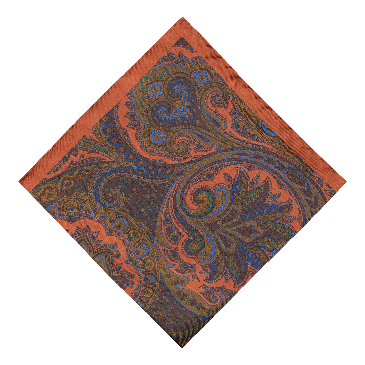 Donace Orange Silk Pocket Square