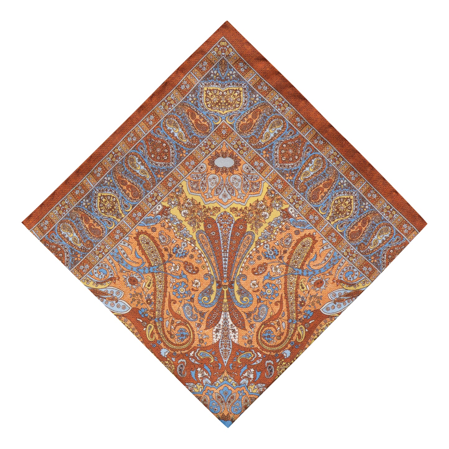 Galesano Orange Silk Pocket Square