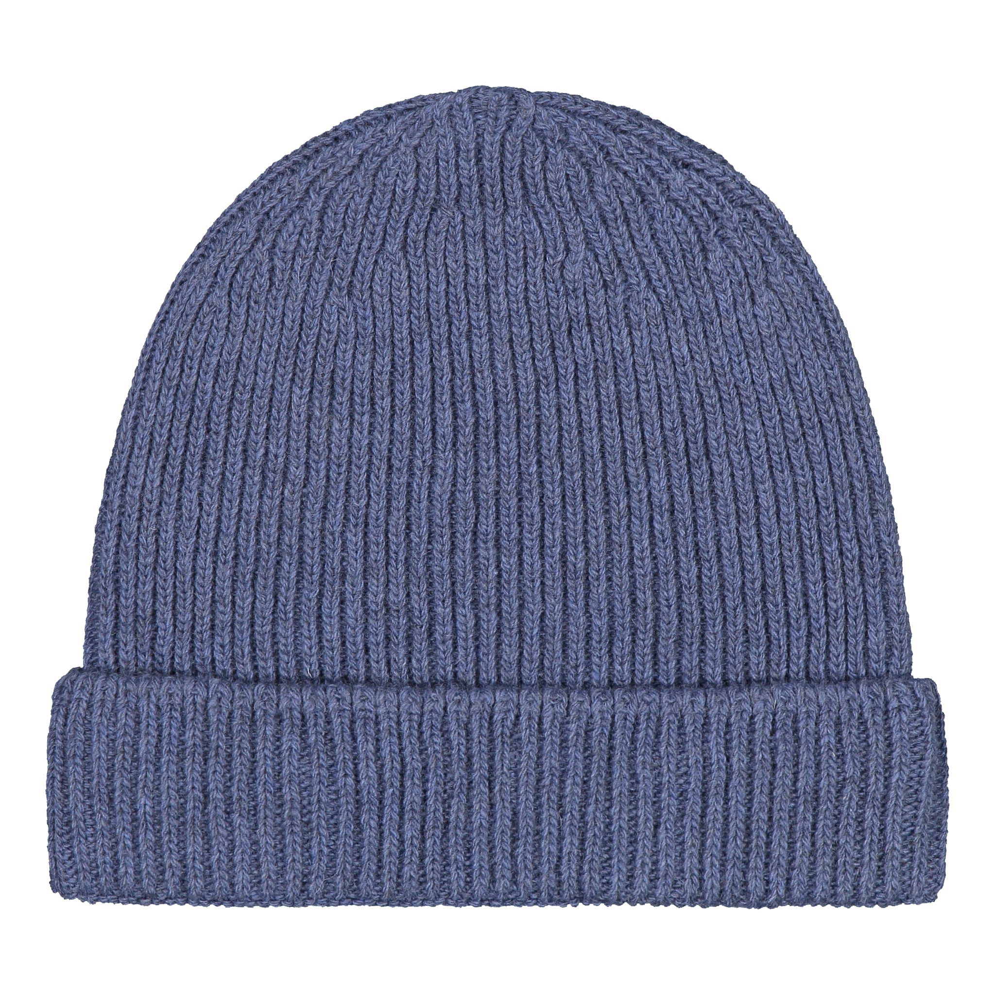 Knit Cap Ribbed Mid Blue